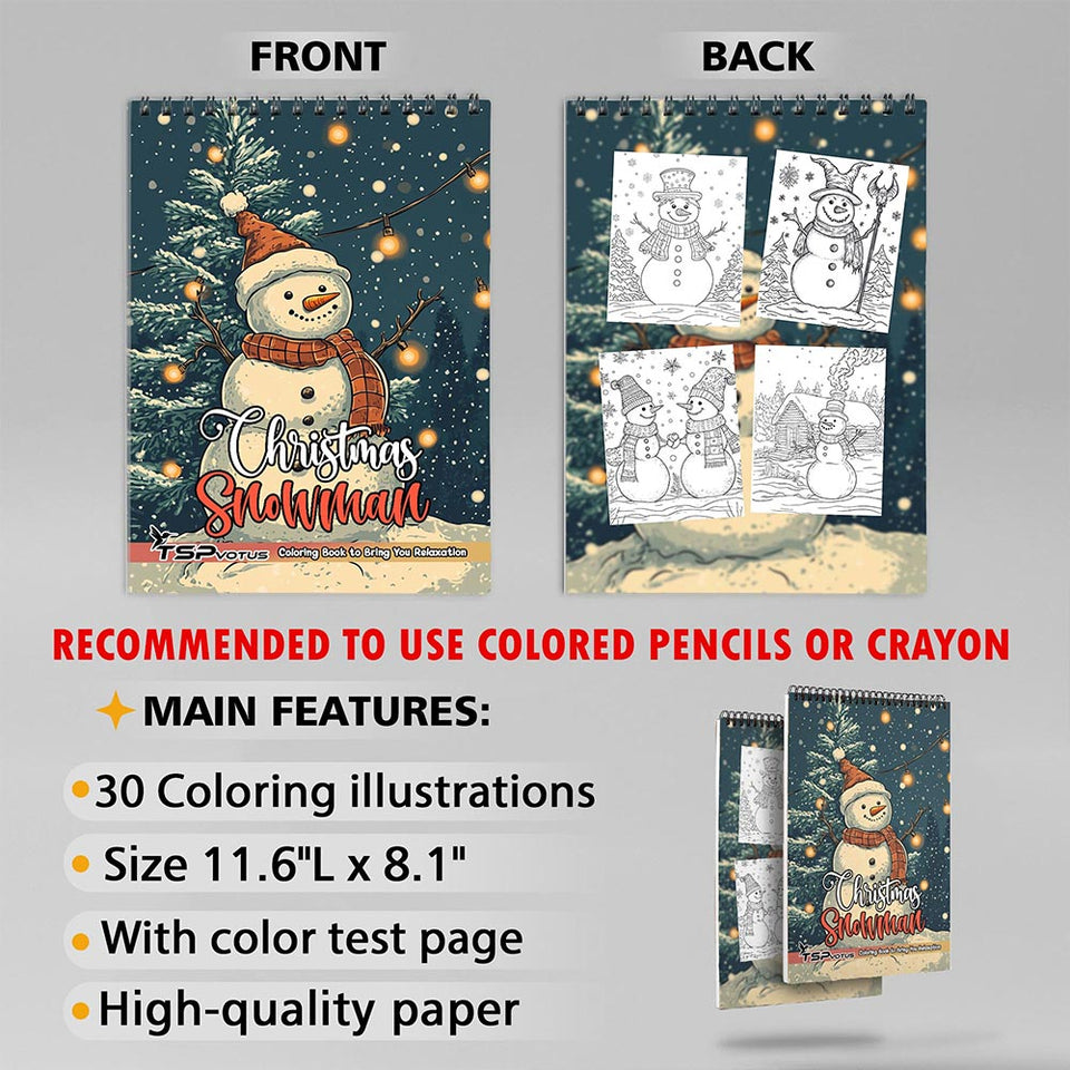 TSPVOTUS Christmas Snowman Coloring Sheets for Adult