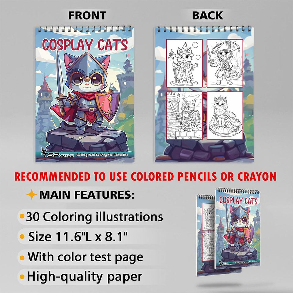 TSPVOTUS Cosplay Cats Coloring Sheets for Adult