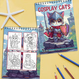 TSPVOTUS Cosplay Cats Coloring Book Spiral Bound for Adult