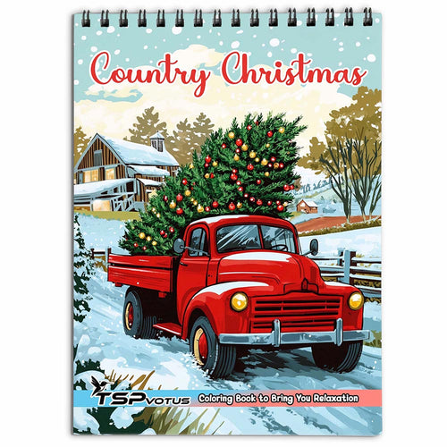 TSPVOTUS Country Christmas Coloring Book for Adult