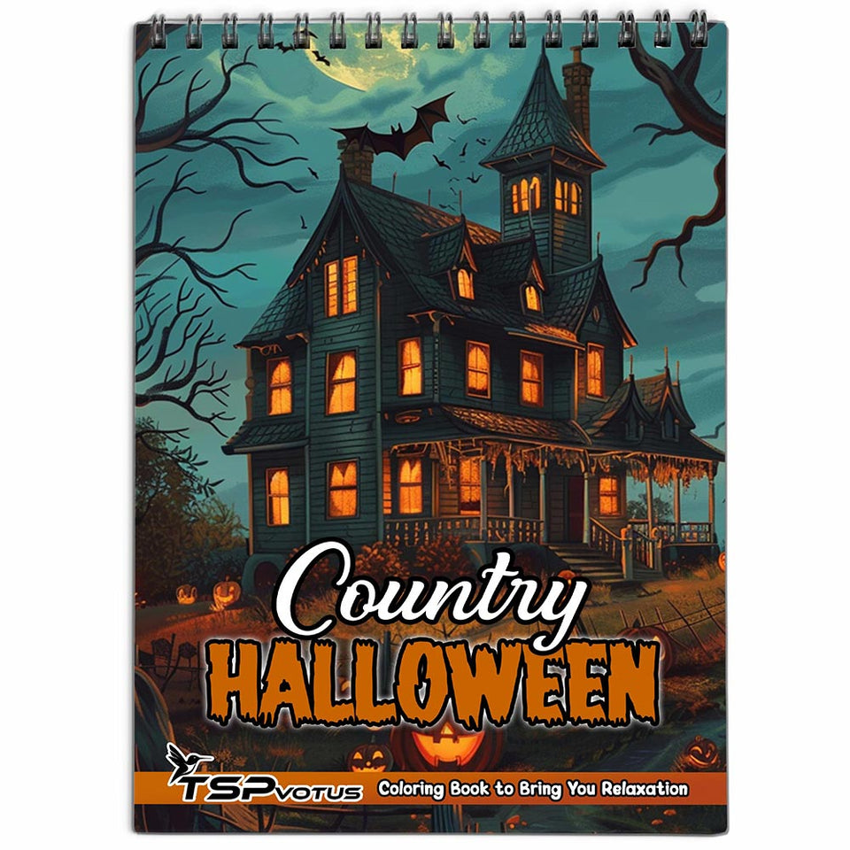 TSPVOTUS Country Halloween Coloring Book for Adult