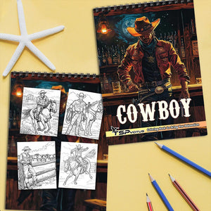 TSPVOTUS Cowboy Coloring Book Spiral Bound for Adult