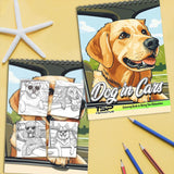 TSPVOTUS Dog in Cars Coloring Book Spiral Bound for Adult