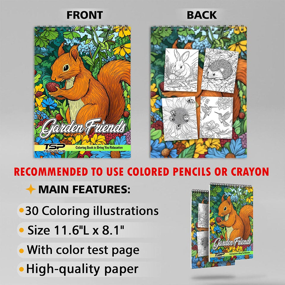 TSPVOTUS Garden Friends Coloring Sheets for Adult