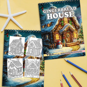 TSPVOTUS Gingerbread House Coloring Book Spiral Bound for Adult