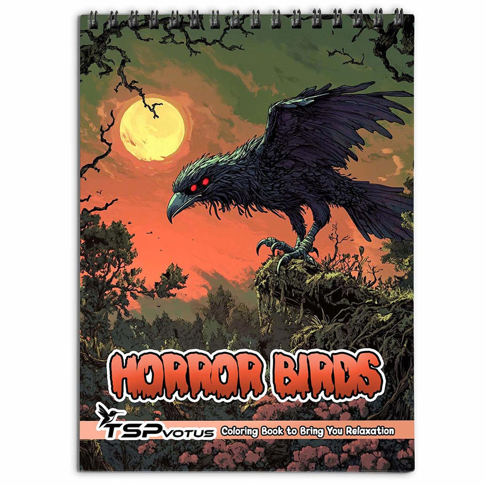 TSPVOTUS Horror Birds Coloring Book for Adult