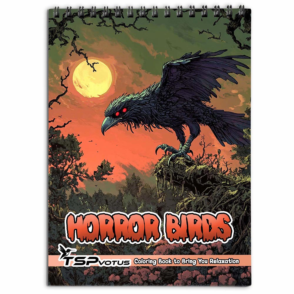 TSPVOTUS Horror Birds Coloring Book for Adult