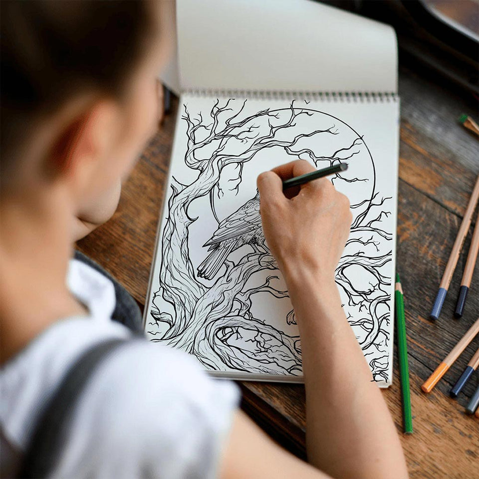 TSPVOTUS Horror Birds Spiral Coloring Book for Adult