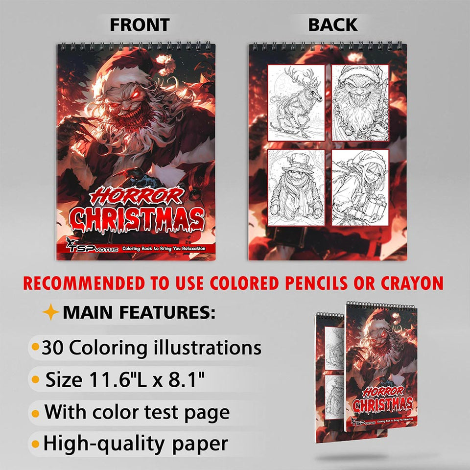 TSPVOTUS Horror Christmas Coloring Sheets for Adult