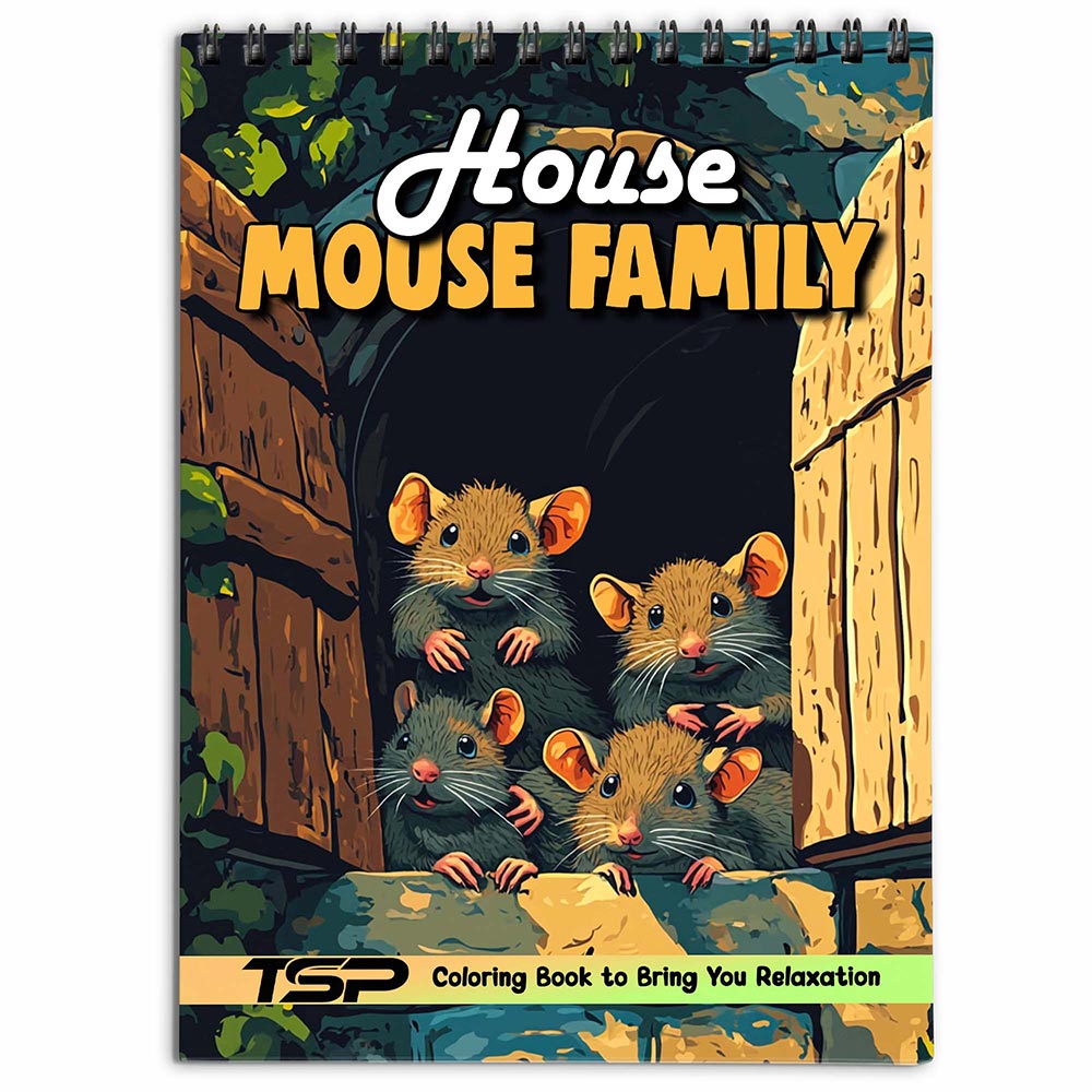 TSPVOTUS House Mouse Family Coloring Book for Adult