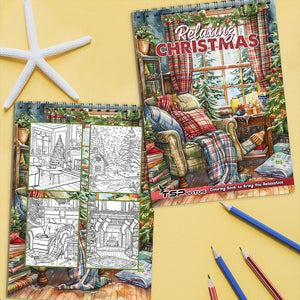 TSPVOTUS Relaxing Christmas Coloring Book Spiral Bound for Adult