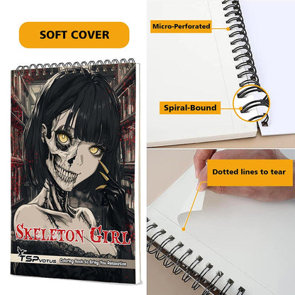 TSPVOTUS Skeleton Girl Coloring Pages for Adults