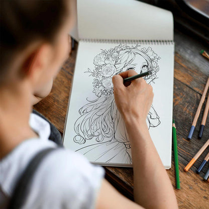 TSPVOTUS Skeleton Girl Spiral Coloring Book for Adults