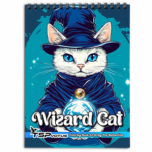 TSPVOTUS Wizard Cat Coloring Book for Adult