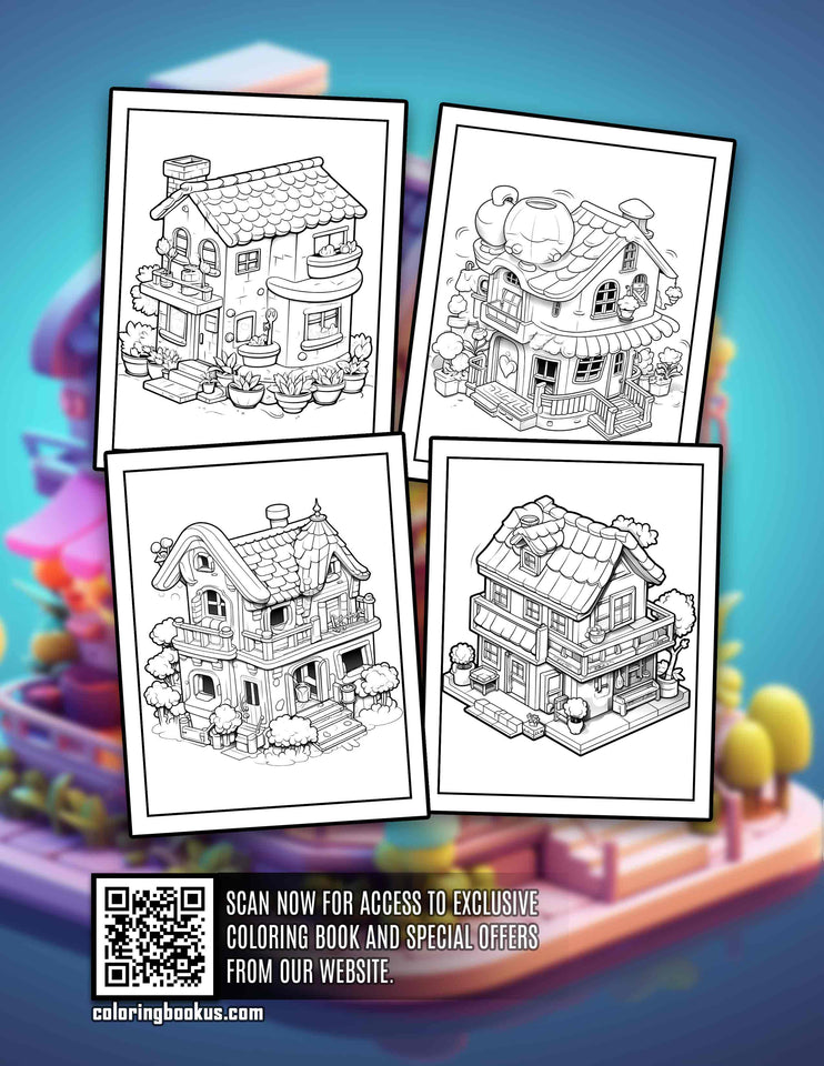 Tiny House 30 Pages Printable Coloring Book