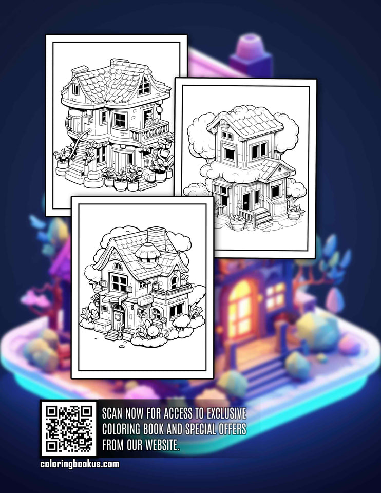 Tiny House 30 Pages Printable Coloring Book