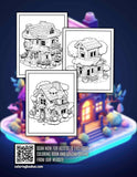 Tiny House 30 Pages Printable Coloring Book