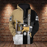 Trucker Work With Truck And Love Unisex Hoodie