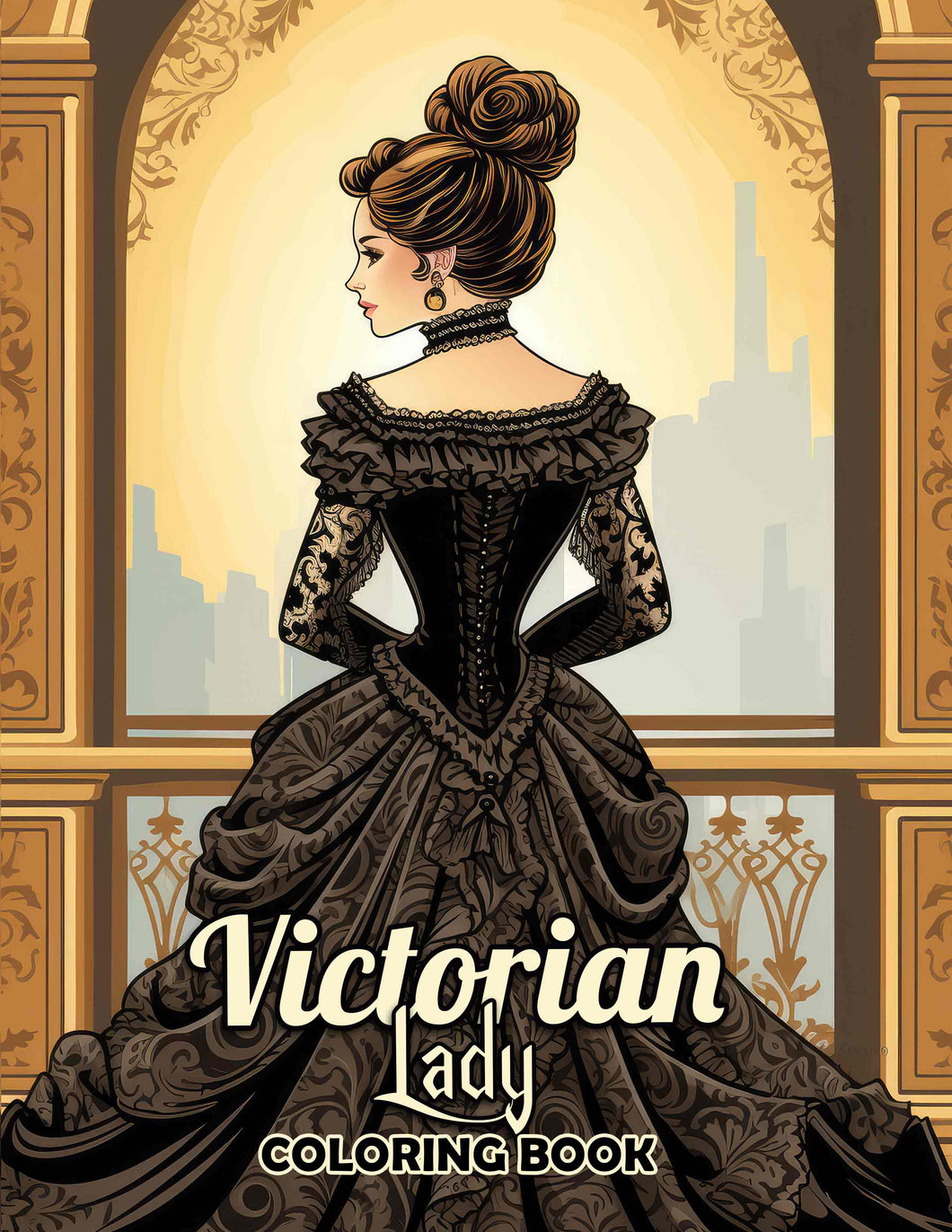 Victorian Lady 30 Pages Printable Coloring Book