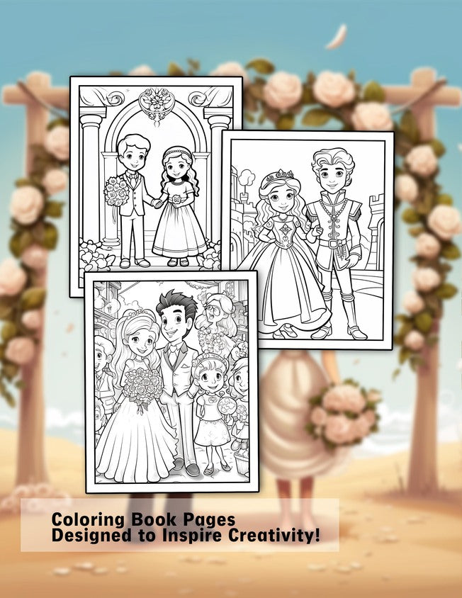 Wedding's Day 30 Pages Printable Coloring Book