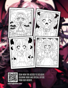 Weird Vampire Girl 30 Pages Printable Coloring Book