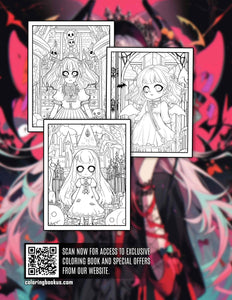 Weird Vampire Girl 30 Pages Printable Coloring Book