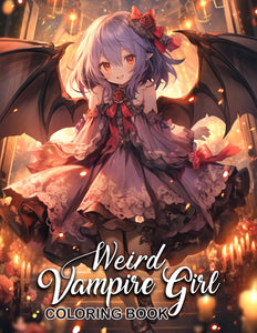 Weird Vampire Girl 30 Pages Printable Coloring Book