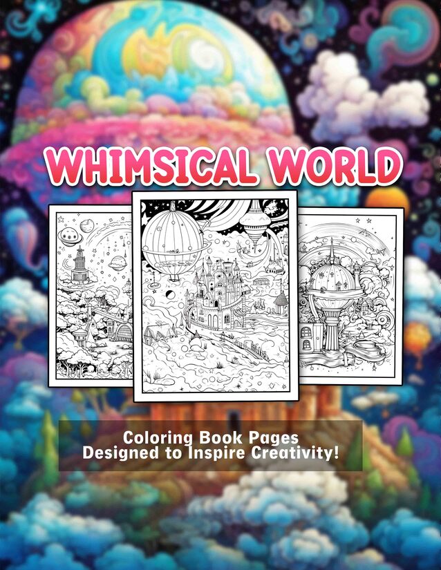 Whimsical World 30 Pages Printable Coloring Book