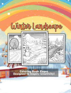 Winter Landscape 30 Pages Printable Coloring Book