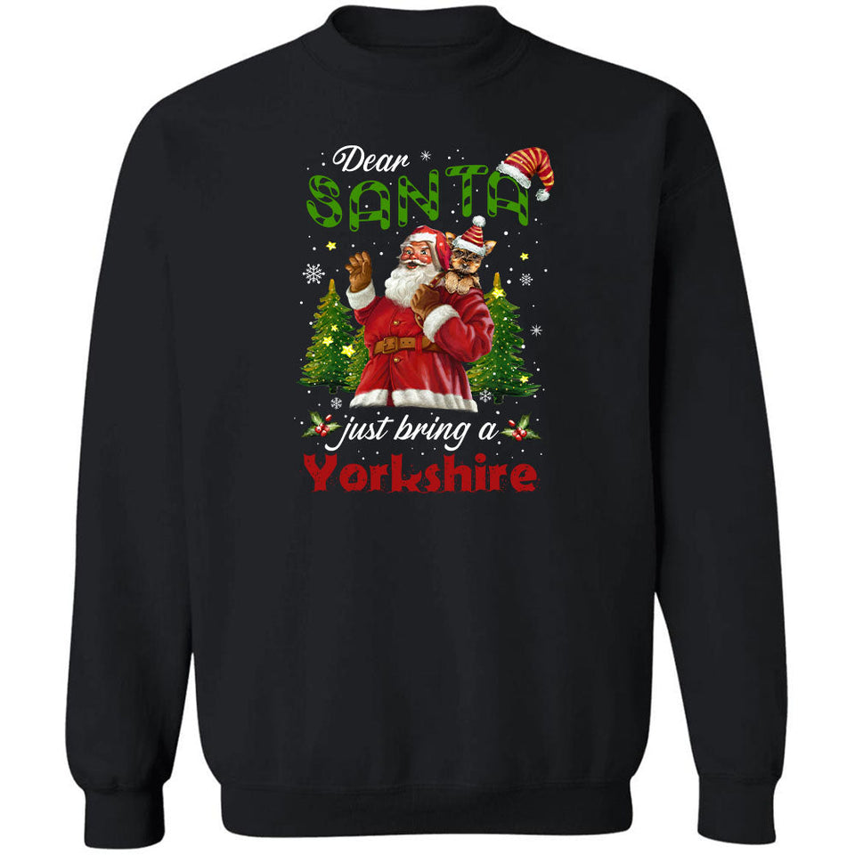 Dear Santa just bring a Yorkshire - Santa Claus, Yorkshire, Christmas Apparel
