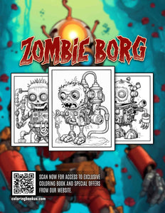 Zombie Borg 30 Pages Printable Coloring Book