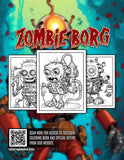 Zombie Borg 30 Pages Printable Coloring Book