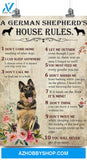A German Shepherd's House Rules Vertical Poster- Decor Poster- Poster for Man and Woman Love Dog