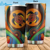 Aboriginal Decors Australian Gifts Green Turtle Stainless Steel Tumbler For Turtle Lover, Gift For Her Gift For Him Gift For Turtle Lover Friends Stainless Steel Tumbler