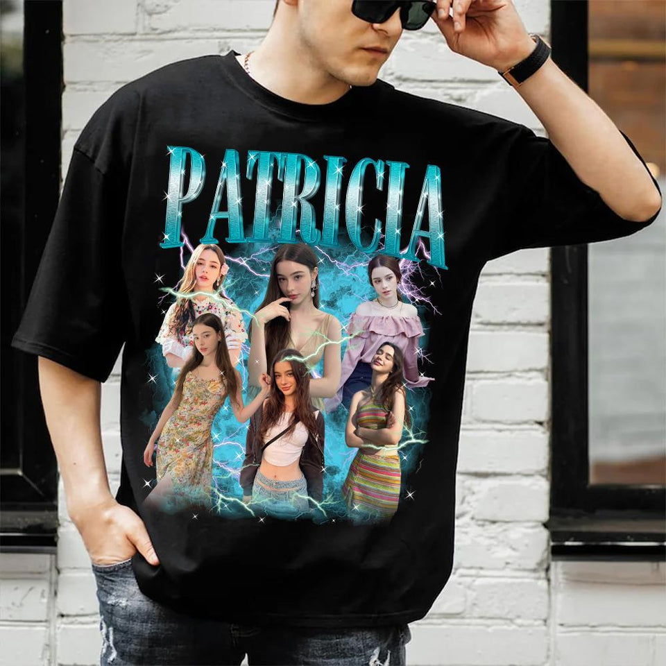 Custom Face T-Shirt for Girlfriend Boyfriend, Personalized Vintage Graphic Shirts