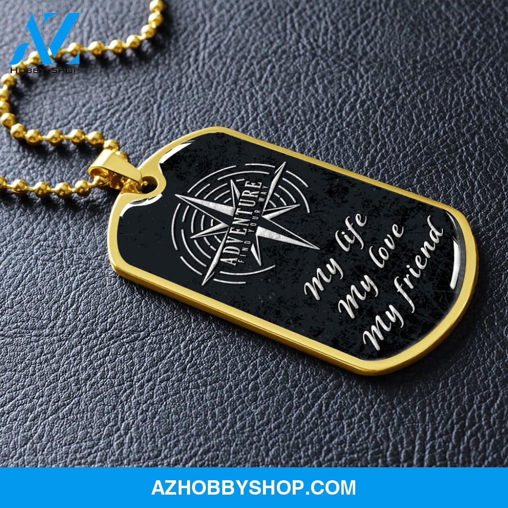 Adventure - Graphical Dog Tag & Ball chain (steel) man