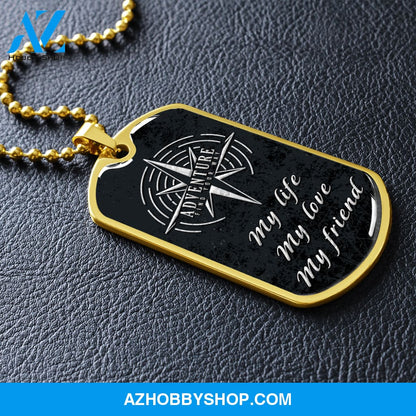 Adventure - Graphical Dog Tag & Ball chain (steel) man