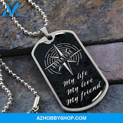 Adventure - Graphical Dog Tag & Ball chain (steel) man