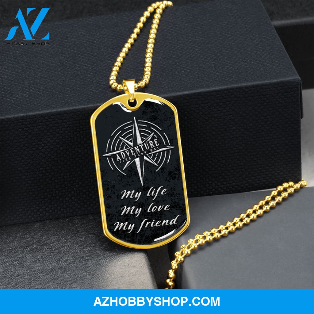 Adventure - Graphical Dog Tag & Ball chain (steel) man