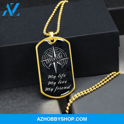 Adventure - Graphical Dog Tag & Ball chain (steel) man