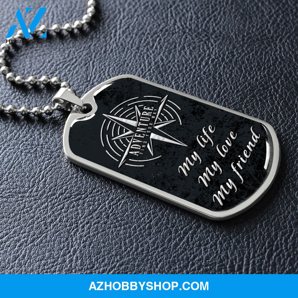 Adventure - Graphical Dog Tag & Ball chain (steel) man