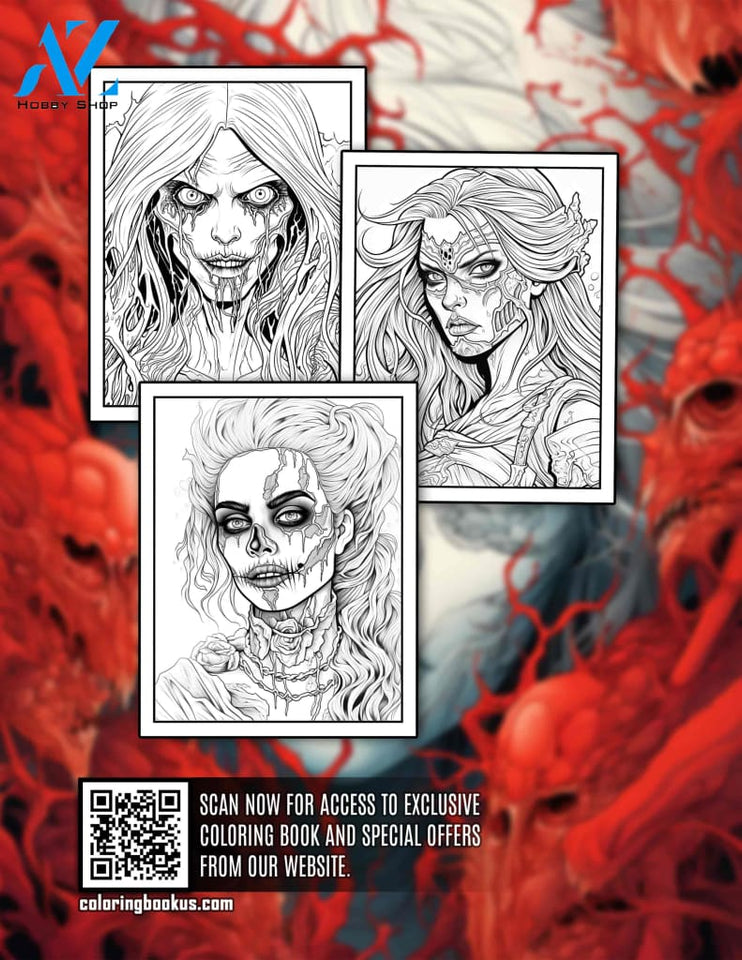 Alluring Undead 30 Pages Printable Coloring Book