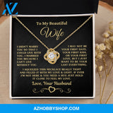 (Almost Sold Out) Gift for Wife "I Can't Live Without You" Gold Knot Necklace