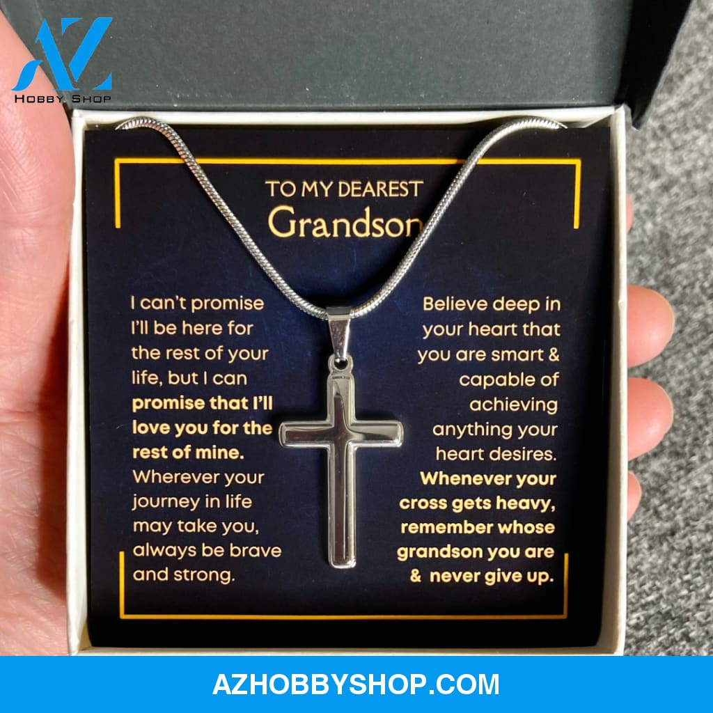 [ALMOST SOLD OUT] Grandson, Never Give Up - Cross Silver Necklace