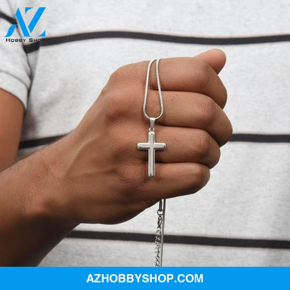[ALMOST SOLD OUT] Grandson, Never Give Up - Cross Silver Necklace
