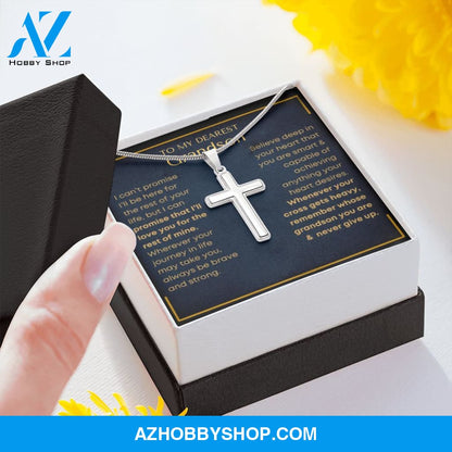 [ALMOST SOLD OUT] Grandson, Never Give Up - Cross Silver Necklace