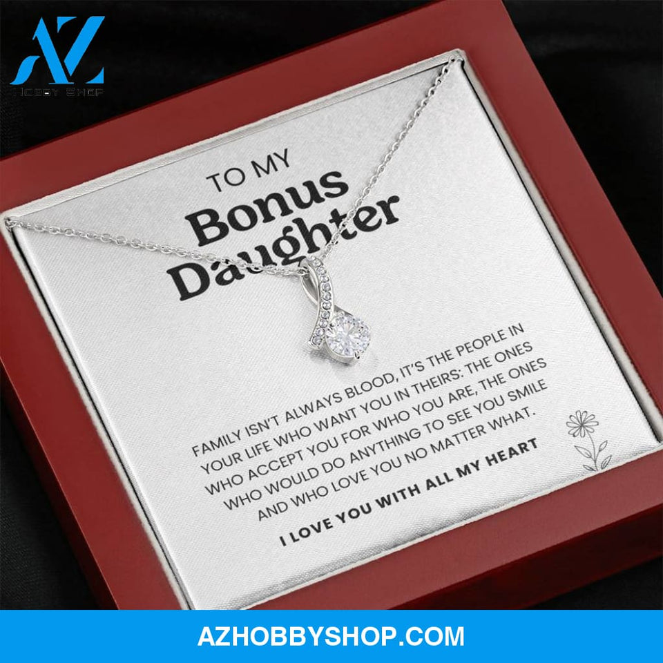 (ALMOST SOLD OUT) To My Bonus Daughter | I'd Do Anything To See You Smile | Silver Necklace