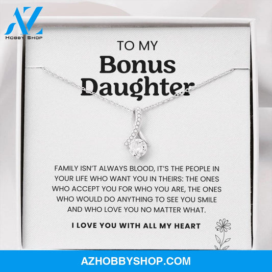 (ALMOST SOLD OUT) To My Bonus Daughter | I'd Do Anything To See You Smile | Silver Necklace