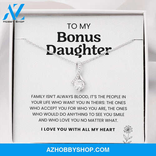 (ALMOST SOLD OUT) To My Bonus Daughter | I'd Do Anything To See You Smile | Silver Necklace