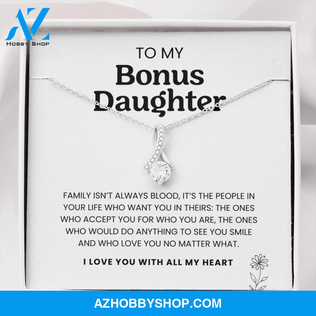 (ALMOST SOLD OUT) To My Bonus Daughter | I'd Do Anything To See You Smile | Silver Necklace